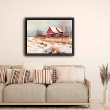 Red Barn on Snowy Winter