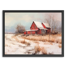 Red Barn on Snowy Winter