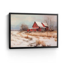 Red Barn on Snowy Winter