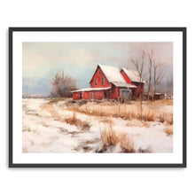 Red Barn on Snowy Winter
