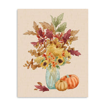 Flower Vase and Pumpkins