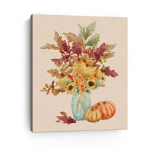 Flower Vase and Pumpkins