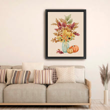 Flower Vase and Pumpkins