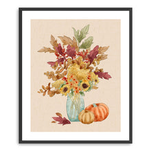 Flower Vase and Pumpkins