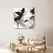 Black Petals Gold Leaves I