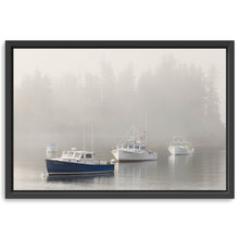 Maine Lobster Boats and Fog in Front of Island
