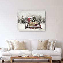 Snowy Presents Red Truck Bed