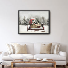 Snowy Presents Red Truck Bed