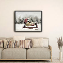 Snowy Presents Red Truck Bed