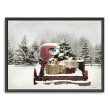 Snowy Presents Red Truck Bed