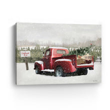 Winter Stop Red Truck