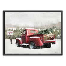 Winter Stop Red Truck