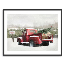 Winter Stop Red Truck