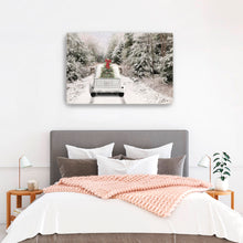 White Vintage Truck and Trees