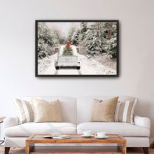 White Vintage Truck and Trees