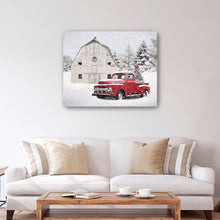White Barn Red Truck Christmas Tree