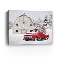 White Barn Red Truck Christmas Tree