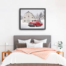 White Barn Red Truck Christmas Tree