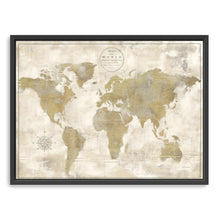 Rustic World Map Cream No Words