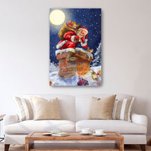Santa at Chimney With Moon