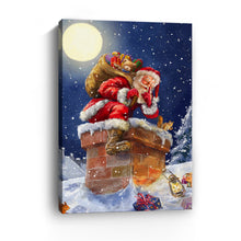 Santa at Chimney With Moon