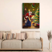 Santa Putting Presents Under the Tree