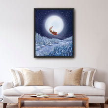 Santa Sleigh And Big Moon