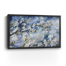 Cherry Blossom Branch Blue and White Landscape