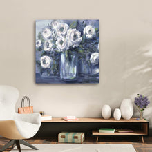 Indigo And White Blooms in Mason Jar