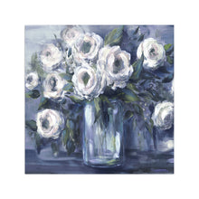 Indigo And White Blooms in Mason Jar