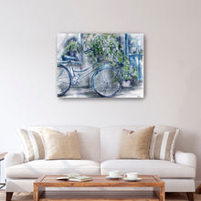 Blue and White Bicycle Florist Shop