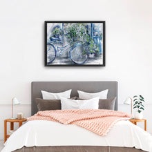 Blue and White Bicycle Florist Shop