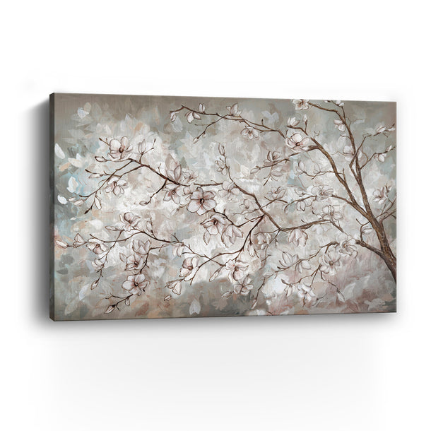 Magnolia Branches Neutral Landscape Canvas Wall Art