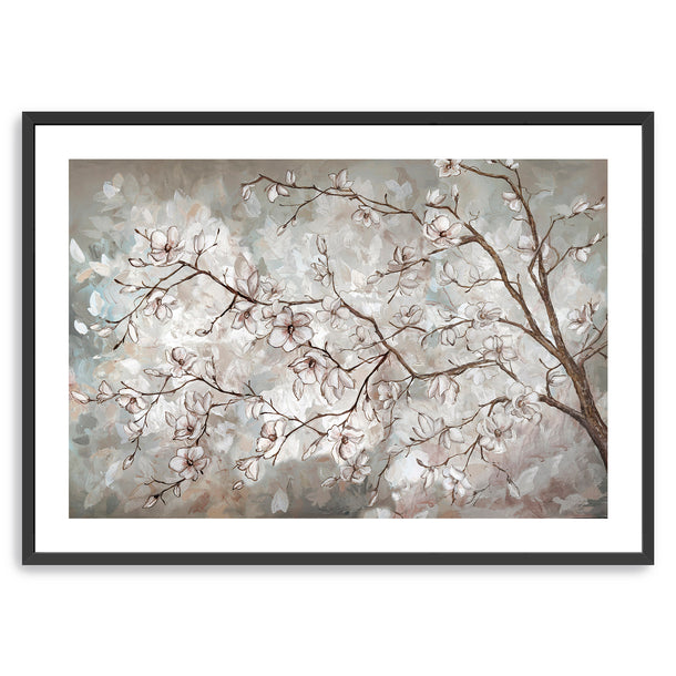 Magnolia Branches Neutral Landscape Canvas Wall Art