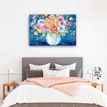 Bright Poppies Vase Navy