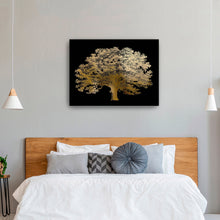 Gold Foil Elephant Tree on Black