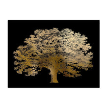 Gold Foil Elephant Tree on Black