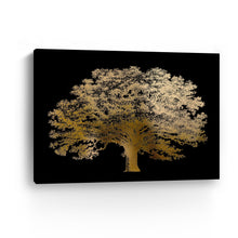 Gold Foil Elephant Tree on Black