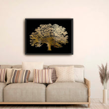 Gold Foil Elephant Tree on Black