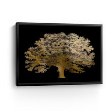 Gold Foil Elephant Tree on Black